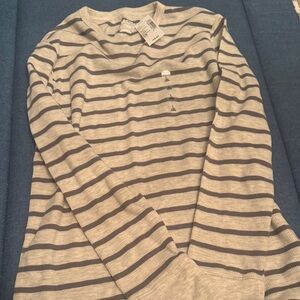 The Children's Place Cream and Gray Striped Shirt